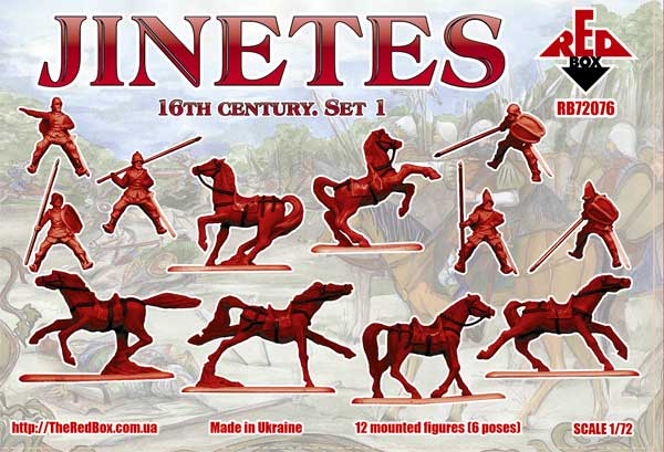 REDBOX 1:72 RB72076 16TH CENTURY JINETES SET 1 (GREEN) 12 MOUNTED FIGURES