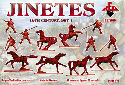 REDBOX 1:72 RB72076 16TH CENTURY JINETES SET 1 (GREEN) 12 MOUNTED FIGURES
