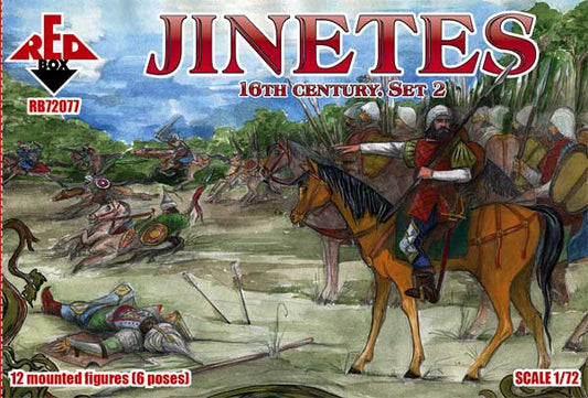 REDBOX 1:72 RB72077 16TH CENTURY JINETES SET 2 (GREEN) 12 MOUNTED FIGURES