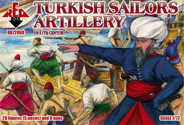 REDBOX 1:72 RB72080 16-17TH CENTURY TURKISH SAILORS ARTILLERY 20 FIGURES /8 GUNS