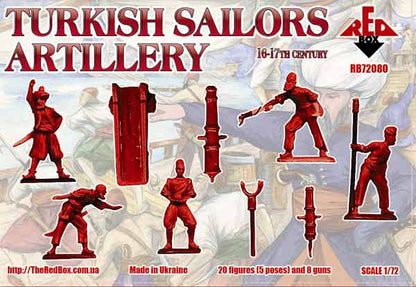 REDBOX 1:72 RB72080 16-17TH CENTURY TURKISH SAILORS ARTILLERY 20 FIGURES /8 GUNS