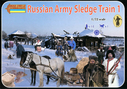 STRELETS-R 1:72 SET 135 NAPOLEONIC WARS RUSSIA ARMY SLEDGE TRAIN 1 -GREEN & GRAY