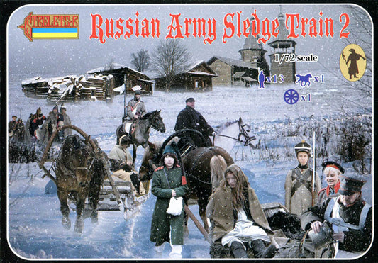 STRELETS-R 1:72 SET 136 NAPOLEONIC WARS RUSSIA ARMY SLEDGE TRAIN 1 -GREEN & GRAY