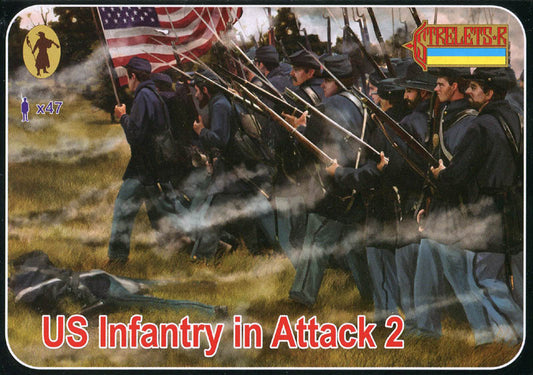 STRELETS-R 1:72 SET 153 AMERICAN CIVIL WAR US INFANTRY IN ATTACK 2 (BLUE)