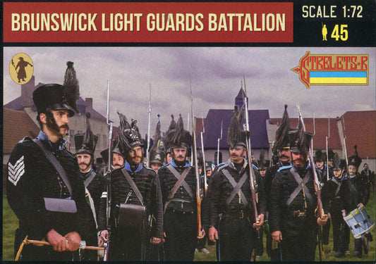 STRELETS-R 1:72 SET 154 NAPOLEONIC BRUNSWICK LIGHT GUARDS BATTALION (45 FIGURES)