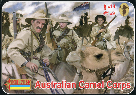 STRELETS-R 1:72 SET 166 WWI AUSTRALIAN CAMEL CORPS -14 FIGURES + 9 CAMELS