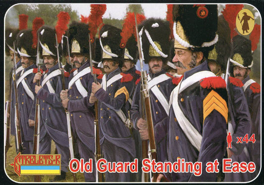 STRELETS-R 1:72 SET 170 NAPOLEONIC WARS FRENCH OLD GUARD STANDING AT EASE (BLUE)