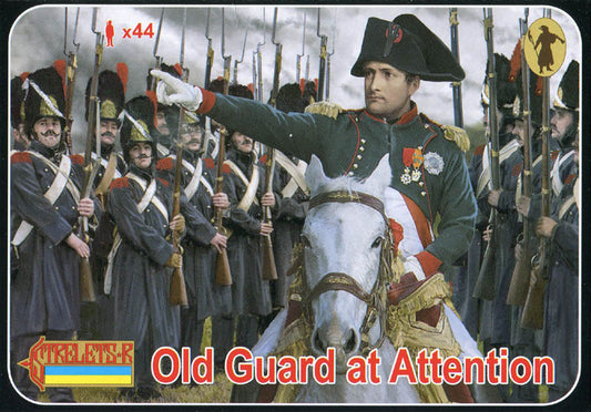 STRELETS-R 1:72 SET 171 NAPOLEONIC WARS FRENCH OLD GUARD AT ATTENTION (BLUE)