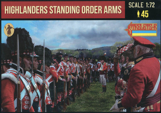 STRELETS-R 1:72 SET 200 NAPOLEONIC HIGHLANDERS STANDING ORDER ARMS (45 FIGURES)