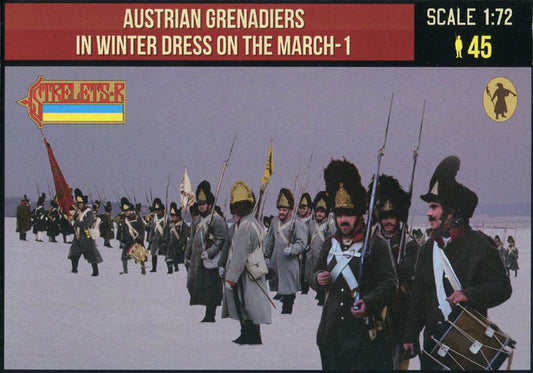 STRELETS-R 1:72 SET 209 NAPOLEONIC WARS AUSTRIAN GRENADIERS IN WINTER DRESS -1