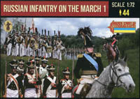 STRELETS-R 1:72 SET 212 NAPOLEONIC RUSSIAN INFANTRY ON THE MARCH 1 (44 FIGURES)