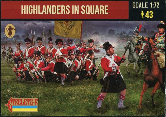 STRELETS-R 1:72 SET 287 NAPOLEONIC WARS HIGHLANDERS IN SQUARE (43 FIGURES)