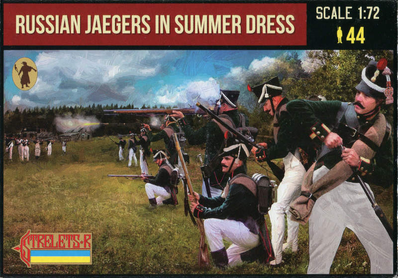 STRELETS-R 1:72 SET  288 NAPOLEONIC WARS RUSSIAN JAEGERS IN SUMMER DRESS (GREEN)
