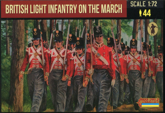 STRELETS-R 1:72 SET 294 NAPOLEONIC BRITISH LIGHT INFANTRY ON THE MARCH (SIENNA)