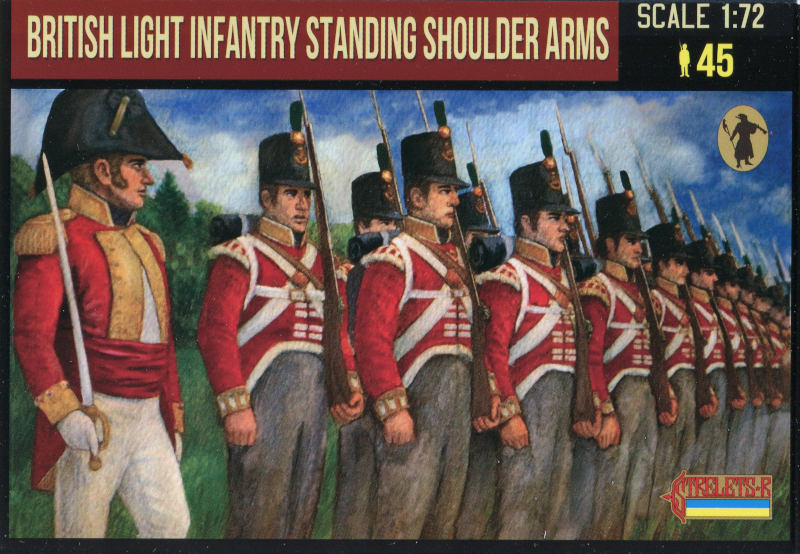 STRELETS-R 1:72 SET 297 NAPOLEONIC BRITISH LIGHT INFANTRY STANDING SHOULDER ARMS