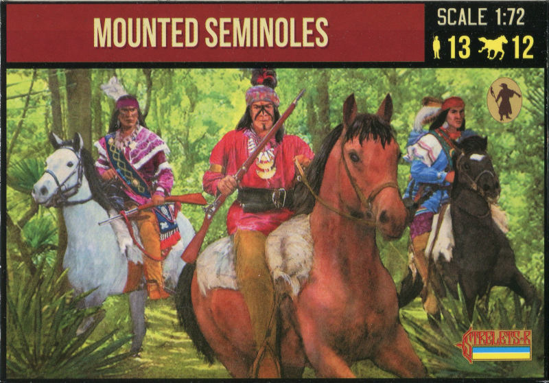 STRELETS-R 1:72 SET 301 AMERICAN SEMINOLE WAR MOUNTED SEMINOLES (SIENNA)
