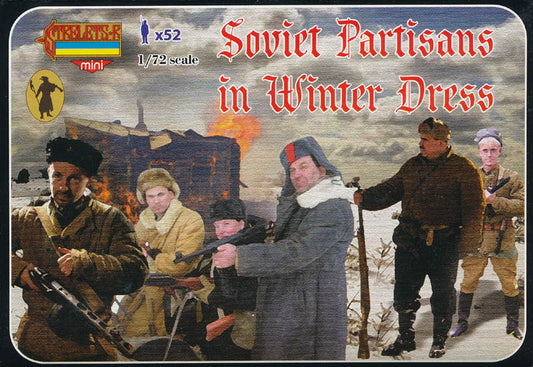 STRELETS-R 1:72 SET M084 WWII SOVIET PARTISANS IN WINTER DRESS (52 FIGURES) GRAY