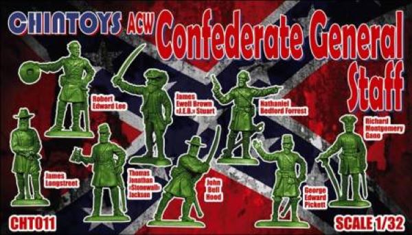 CHINTOYS CHT011 AMERICAN CIVIL WAR CONFEDERATE GENERAL STAFF 8 FIGURES- GRAY