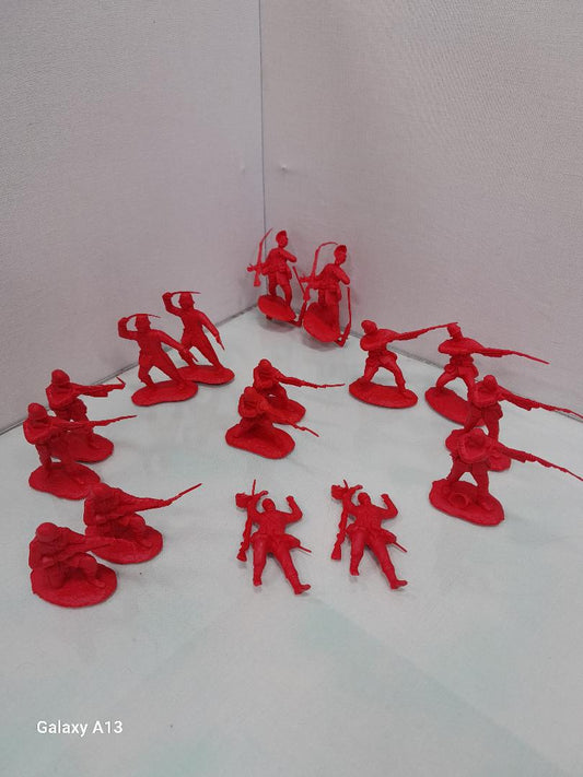CONTE COLLECTIBLES BRITISH 24TH FOOT SET #2 (16 FIGURES, 8 POSES) RED
