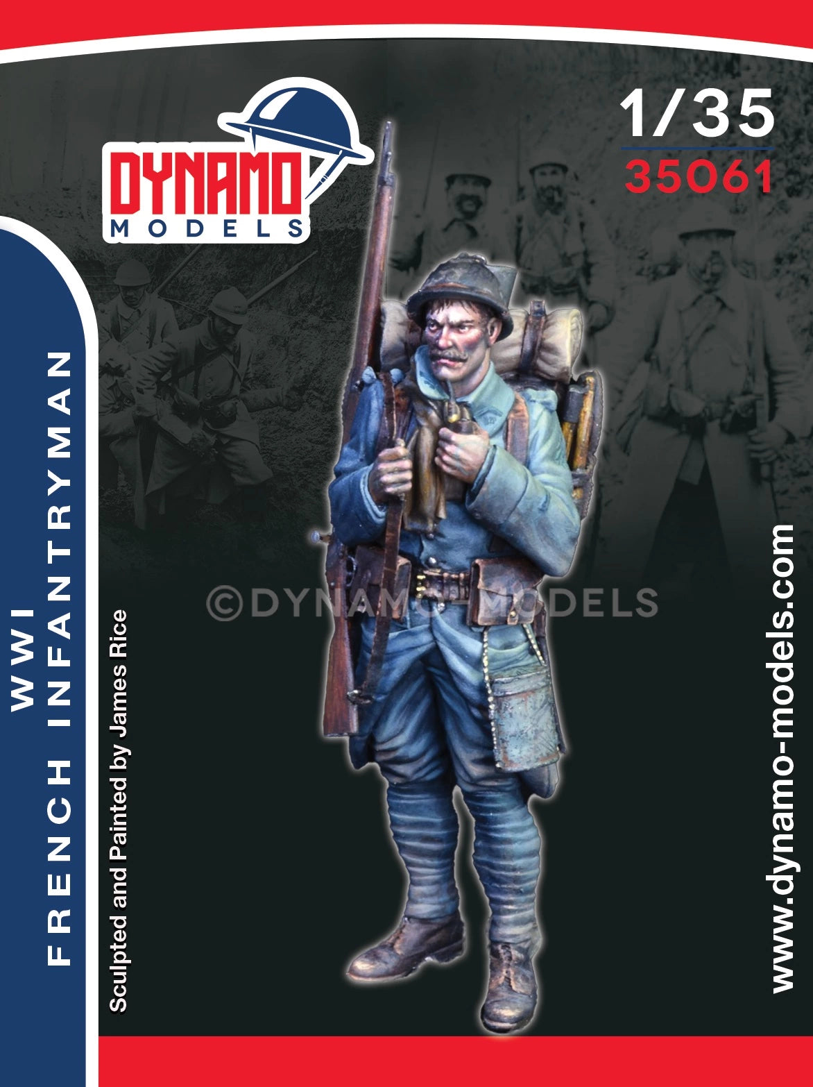 DYNAMO MODEL 35061 WWI FRENCH INFANTRYMAN W/ PIPE (1 FIGURE) KIT