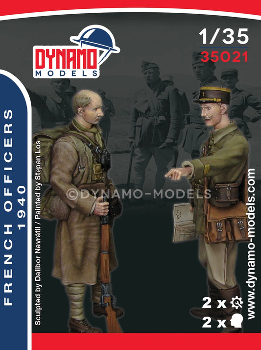 DYNAMO MODEL 35021 1:35 KIT WWII FRENCH OFFICERS- 1940 (2 FIGURES)