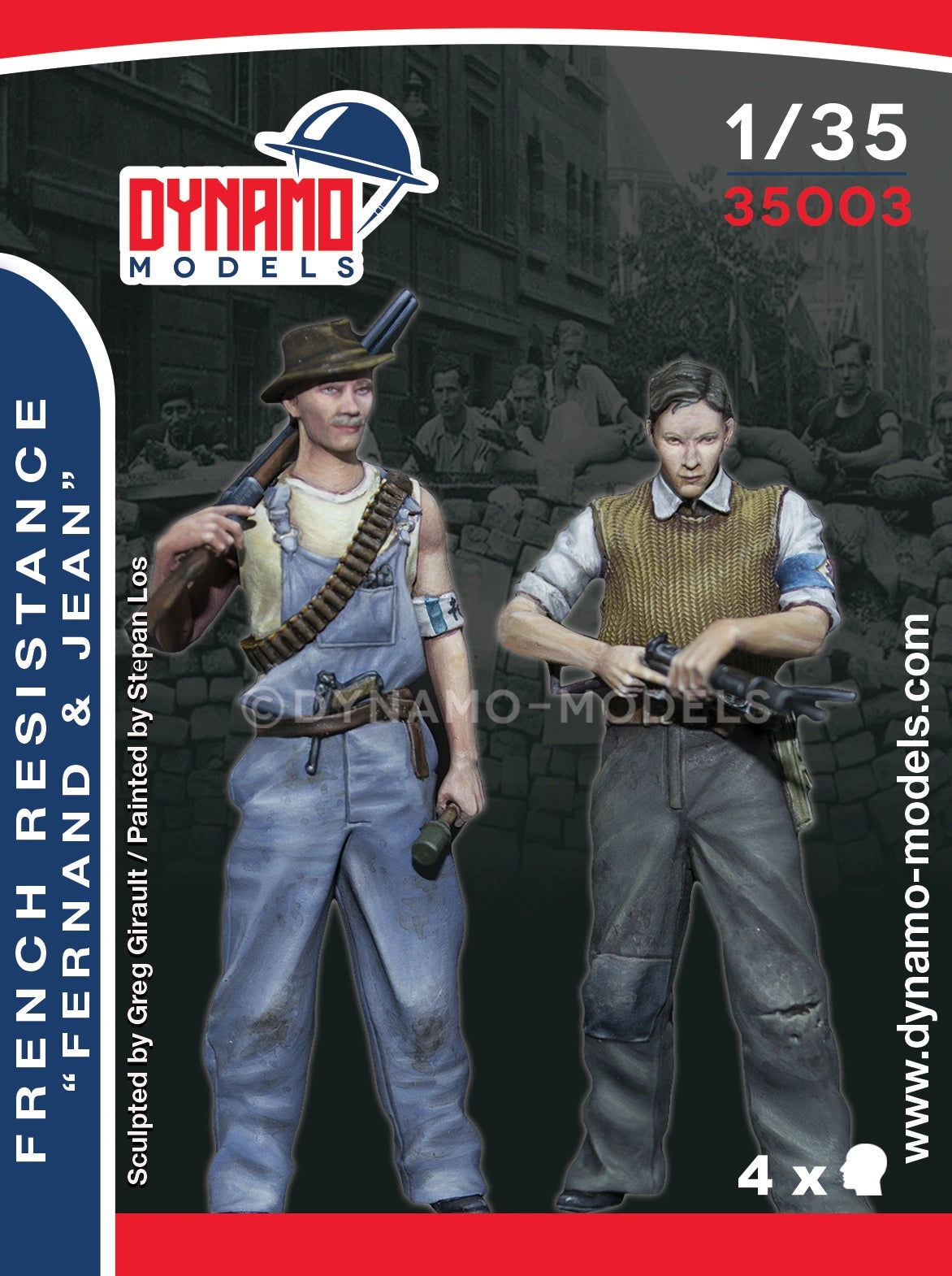 DYNAMO MODEL 35003 WWII FRENCH RESISTANCE FIGHTERS "FERNAND & JEAN" (2 FIGURES)