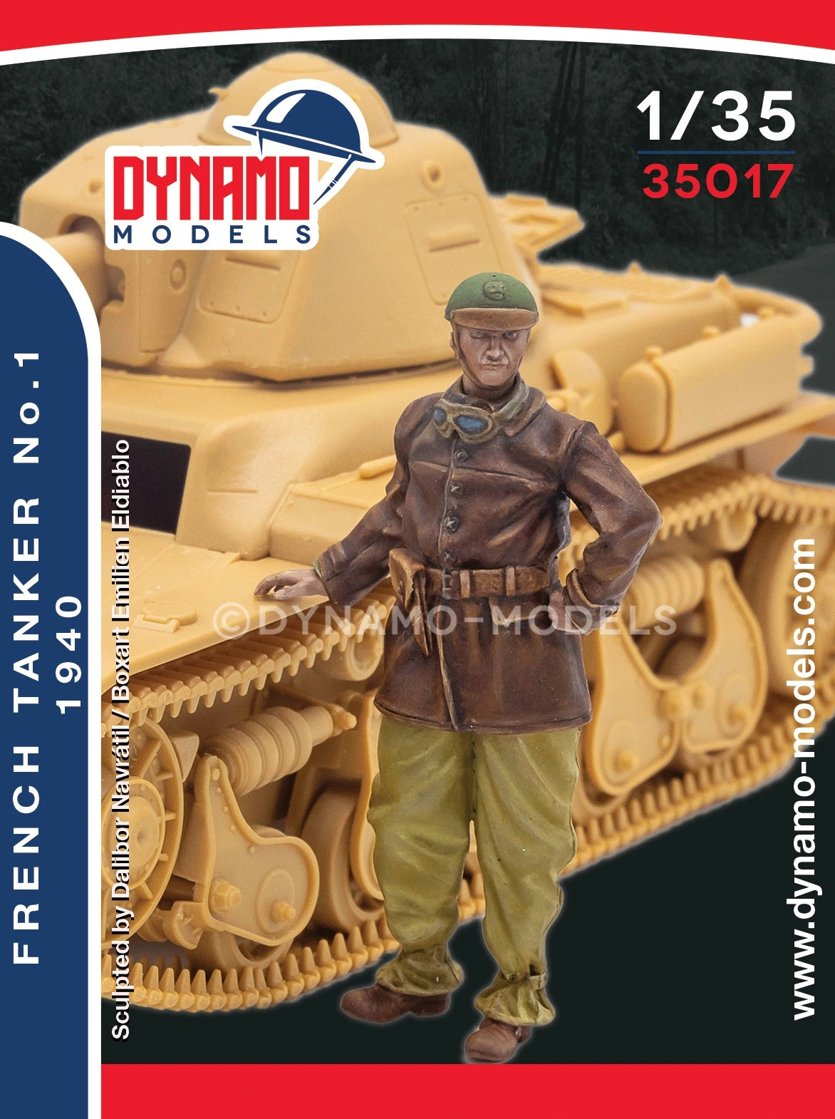 DYNAMO MODEL 35017 1:35 KIT WWII FRENCH TANKER NO. 2-- 1940 (1 FIGURE)
