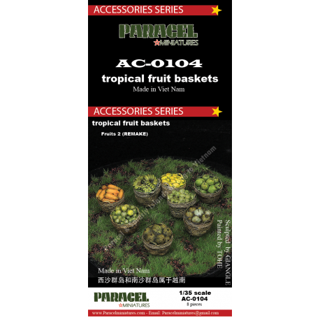 PARACEL MINIATURES DIOROMA ACCESSORY 1:35 AC-0104 TROPICAL FRUIT BASKETS SET  2