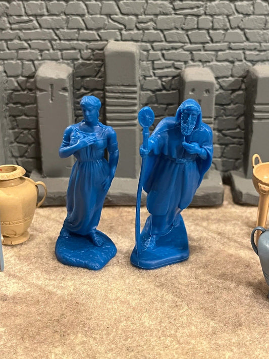 LOD Enterprises Plastic Figure Mini-Sets HEROES OF THE ILIAD HELEN & PRIAM -BLUE