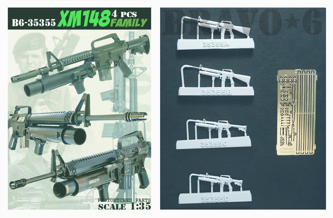 BRAVO *6 35355 VIETNAM WAR U.S. XM148 PHOTOETCHED- 4 PIECES 1:35 KIT