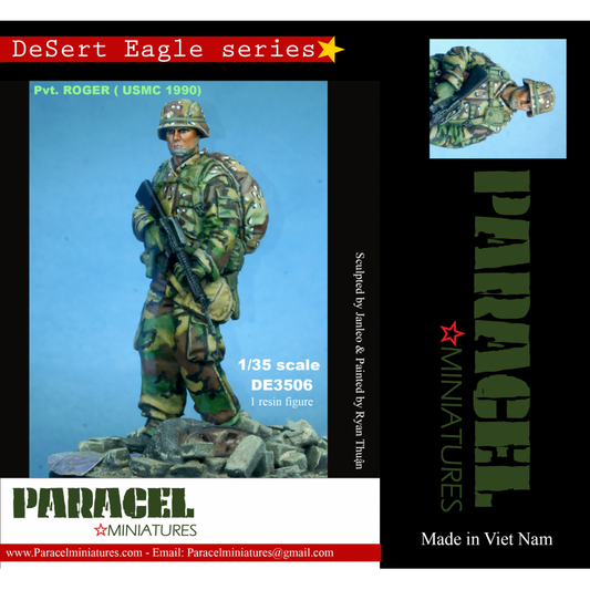 PARACEL MINIATURES DESERT EAGLE SERIES DE3506 PVT ROGER USMC 1990 1:35