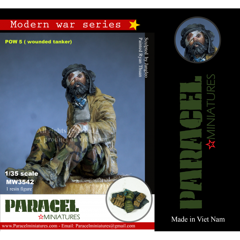 PARACEL MINIATURES 1:35 MODERN WAR SERIES MW3542 POW 5 WOUNDED TANKER (1 FIGURE)