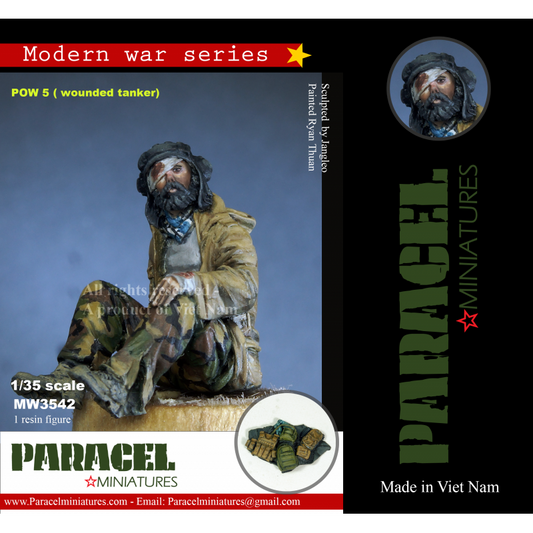 PARACEL MINIATURES 1:35 MODERN WAR SERIES MW3542 POW 5 WOUNDED TANKER (1 FIGURE)