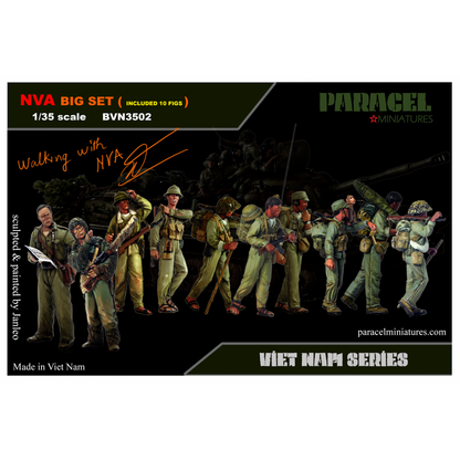 PARACEL MINIATURES VIETNAM SERIES BVN3502 NVA BIG SET (10 FIGURES)