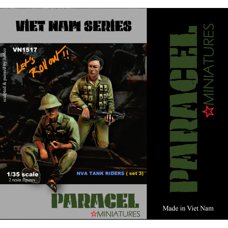 PARACEL MINIATURES VIETNAM SERIES VN1517 NVA TANK RIDERS SET 3