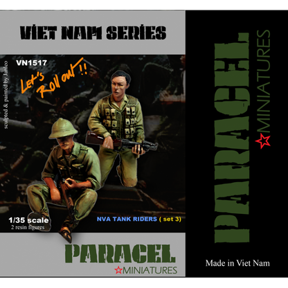 PARACEL MINIATURES VIETNAM SERIES VN1517 NVA TANK RIDERS SET 3