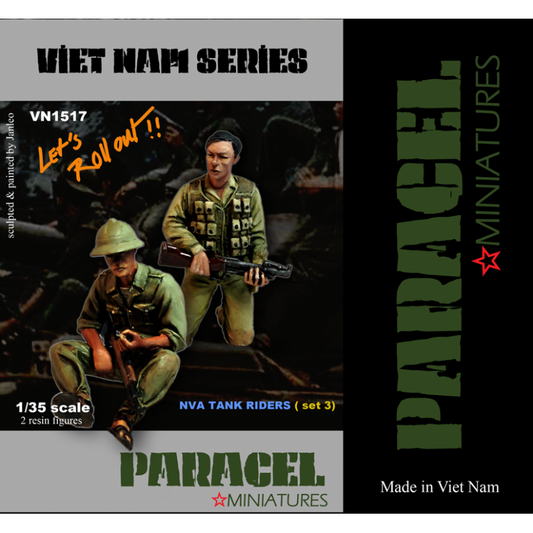 PARACEL MINIATURES VIETNAM SERIES VN1517 NVA TANK RIDERS SET 3
