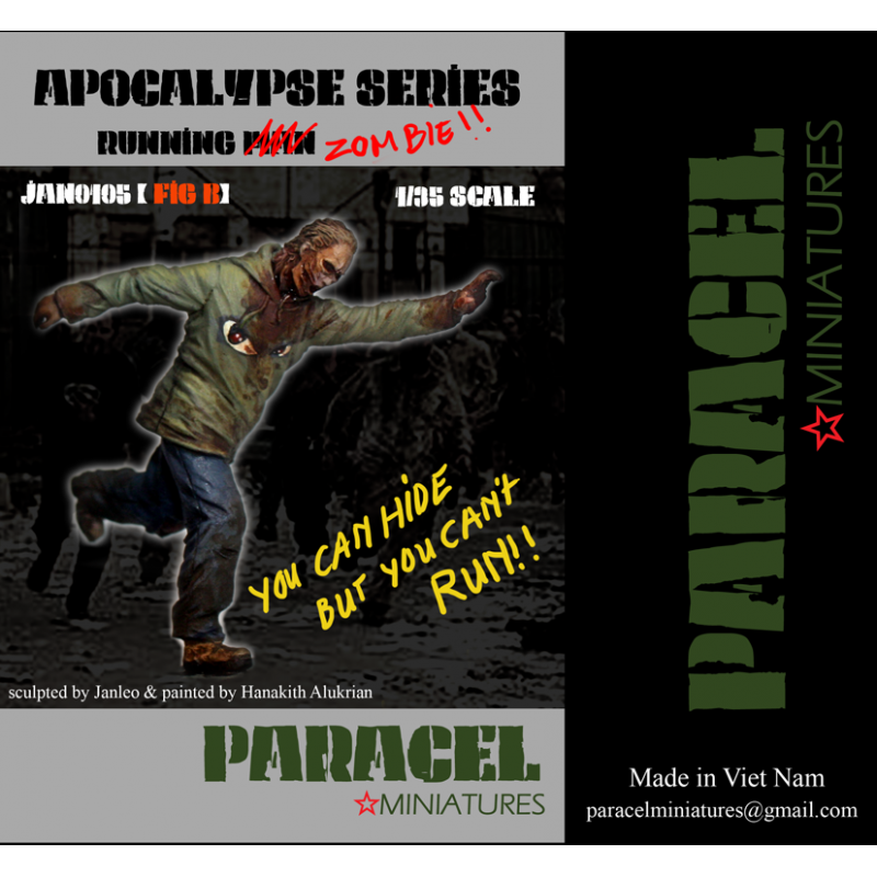 PARACEL MINIATURES 1:35 POST-APOCALYPSE SERIES JAN0105  RUNNING ZOMBIE (B)