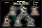 MARS 32002 MUJAHIDEEN AFGHAN WAR 1979-1989 18 FIGURES, 6 POSES IN BLUE PLASTIC