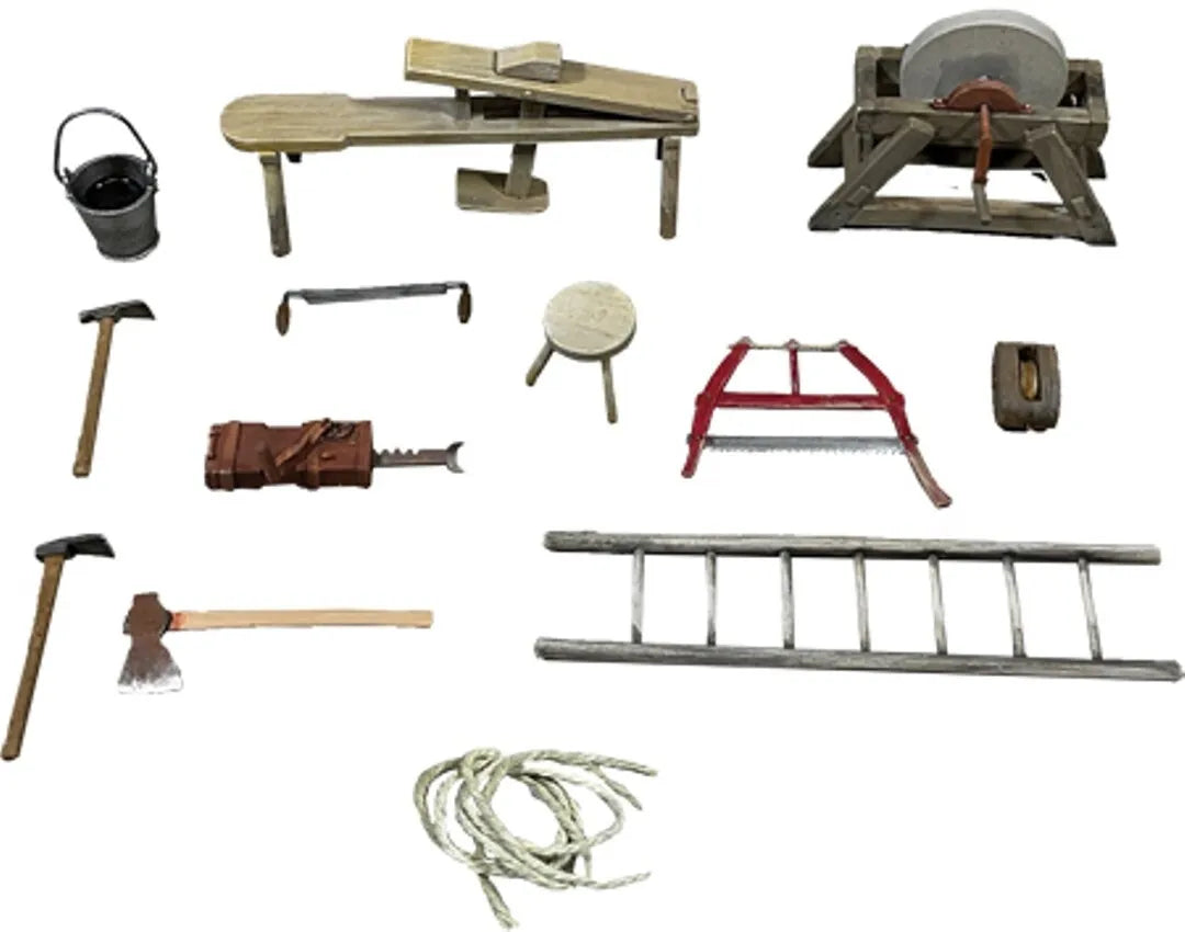 BRITAINS DIORAMA ACCESSORIES 53038 18TH - 19TH CENTURY FARM TOOL SET NO.2