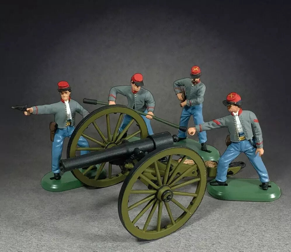 W. BRITAINS TOY SOLDIERS 52110 10 Pound Parrott Cannon & 4 Confederate Crew