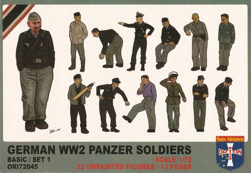 ORION 1:72 WORLD WAR II 0RI72045 GERMAN PANZER SOLDIERS BASIC/SET 1 (52 FIGURES)