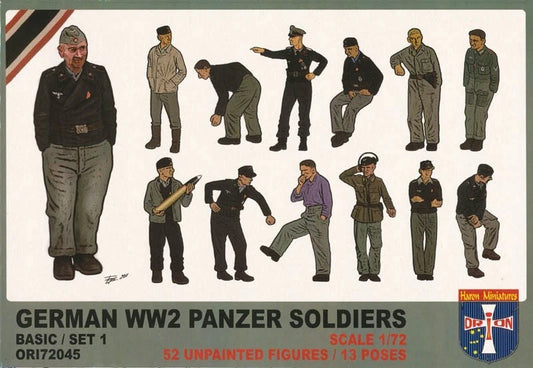 ORION 1:72 WORLD WAR II 0RI72045 GERMAN PANZER SOLDIERS BASIC/SET 1 (52 FIGURES)