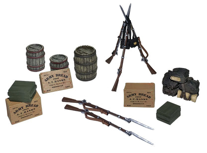 BRITAINS DIORAMA ACCESSORIES 31268 12 PIECE ENCAMPMENT ACCESSORY SET