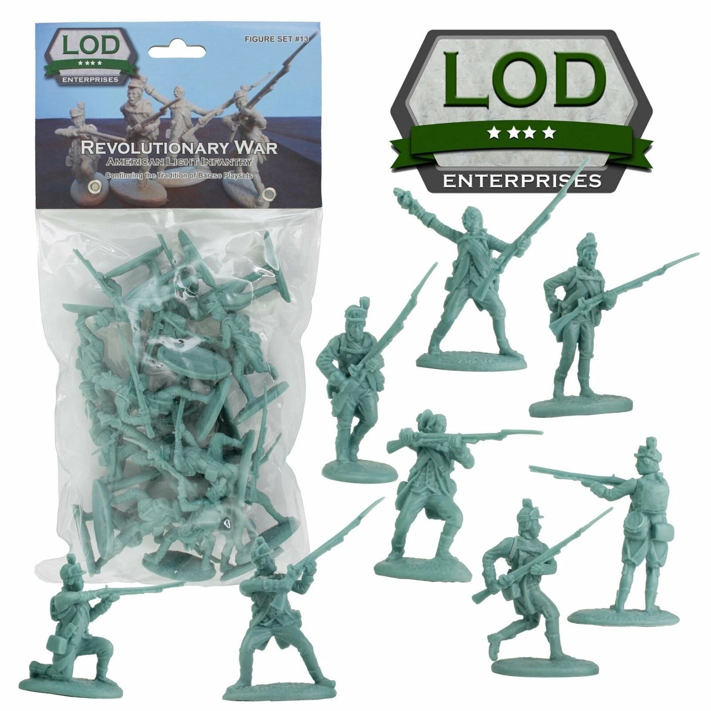 LOD Enterprises Plastic Figure Set LOD013 Am. Revolution American Light Infantry