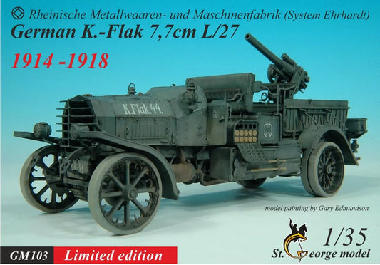 ST. GEORGE MODEL KITS 1:35 WWI 1914-1918 GM 103 GERMAN K. -FLAK 7. 7CM L/27