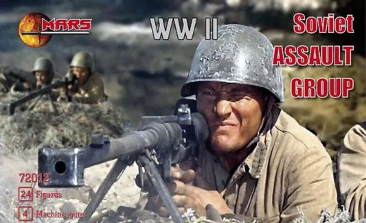 MARS  1:72 SET 72012 WWII SOVIET ASSAULT GROUP (KHAKI)-24 FIGURES