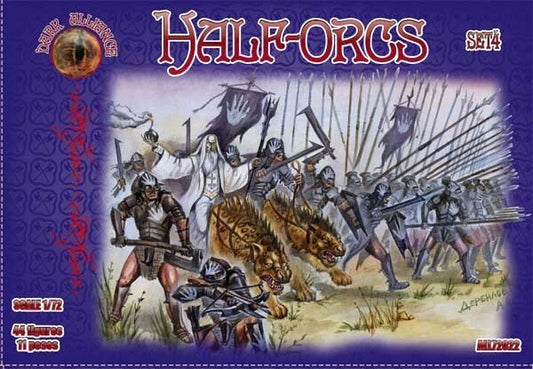 DARK ALLIANCE 1:72 FANTASY SET ALL72022 HALF -ORCS SET  4 DARK GREEN  44 FIGURES