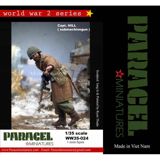 PARACEL MINIATURES WWII SERIES SET WW35-024 US GI CAPTAIN HILL