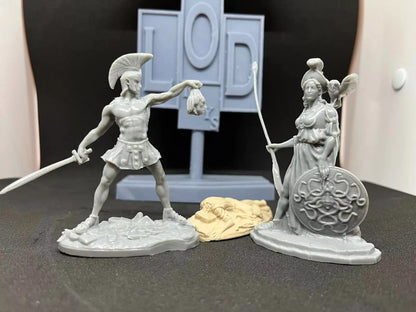 LOD Enterprises Plastic Figure Sets Bronze Age Heroes LOD046 ARES AND ATHENA